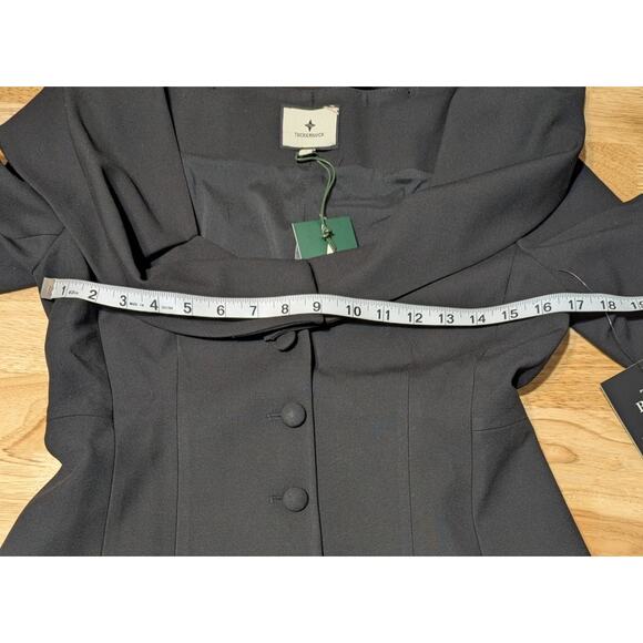 Tuckernuck Black Monroe Top Long Sleeves Button Front Work or Evening Party, S - Picture 2 of 12